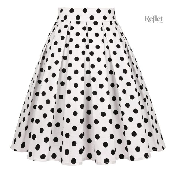 Jupe colorée à pois, style rétro