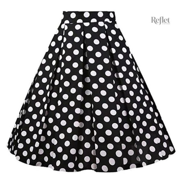 Jupe années 60, tendance à pois charmante