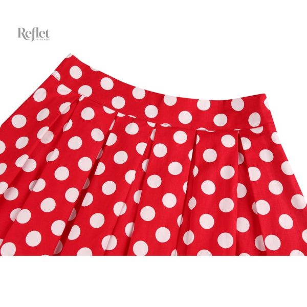 Jupe vintage à pois, idéale pour sorties décontractées