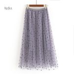 Jupe vintage à motifs à pois pour femme