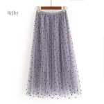 Jupe années 70 avec motifs à pois
