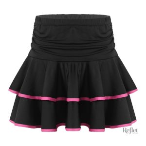 Modèle de jupe noire à volants rétro