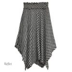 Jupe vintage à motifs carreaux noir et blanc