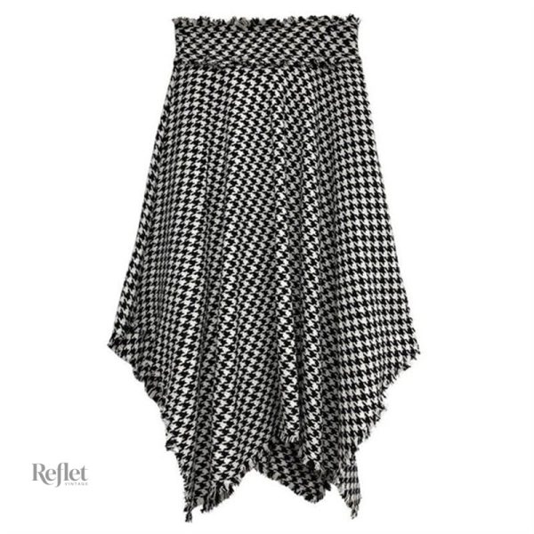 Jupe vintage à motifs carreaux noir et blanc