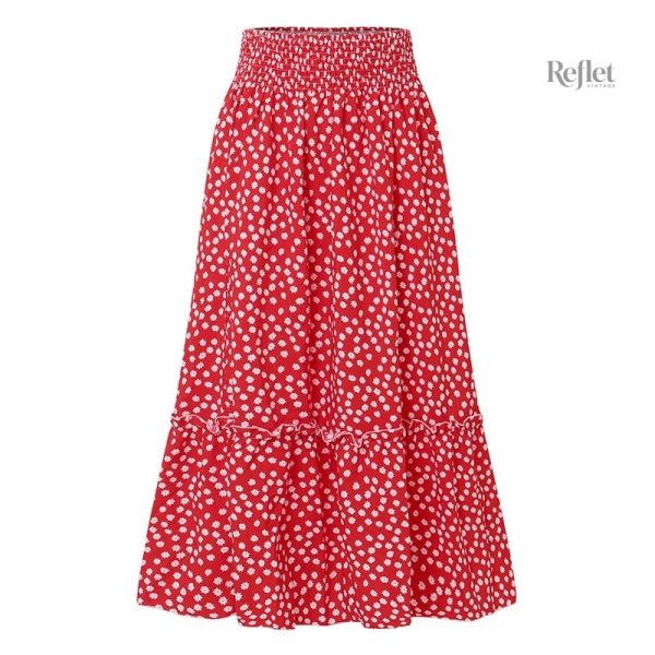 Jupe midi années 60 à pois classiques