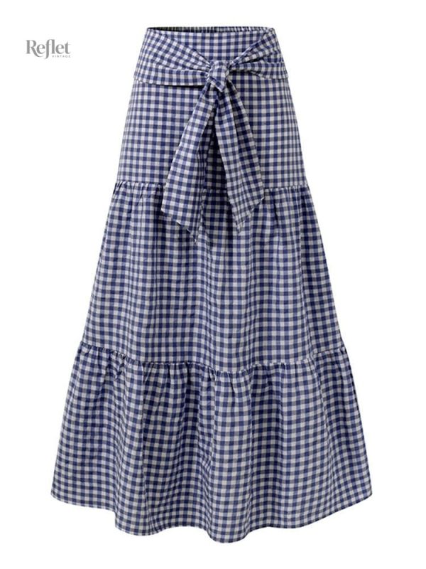 Jupe vintage à motifs, style rétro noir et blanc