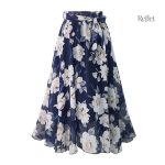 Jupe bleu à fleurs style années 80