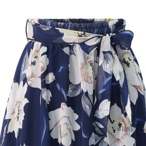 Jupe tendance années 80 aux tons bleus