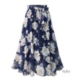 Jupe bleue vintage à imprimé floral