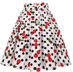 Jupe vintage à motifs floraux, look 50's