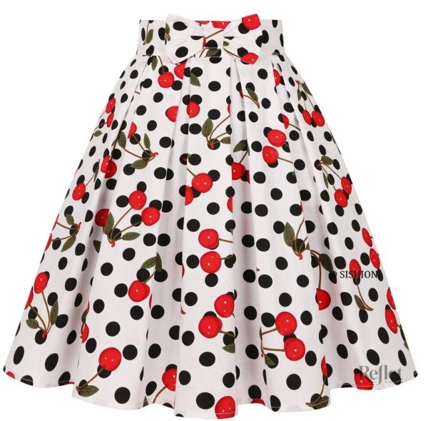 Jupe vintage à motifs floraux, look 50's