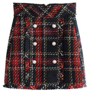 Jupe Carreau rouge style années 60
