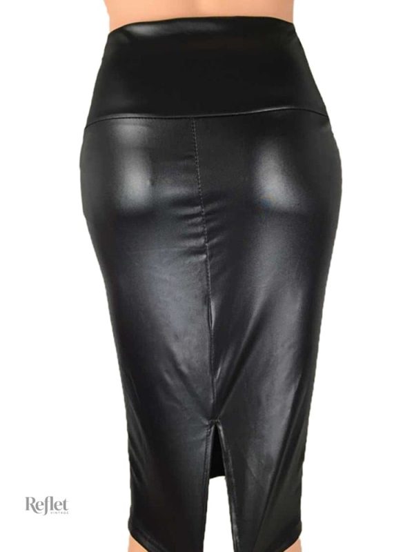 Jupe classique en cuir, style des années 70