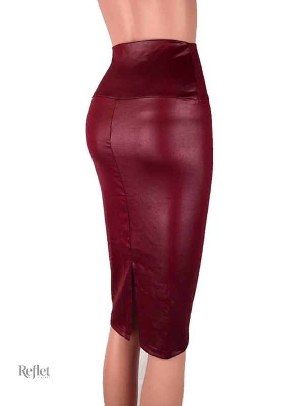 Design élégant, jupe cuir années 70