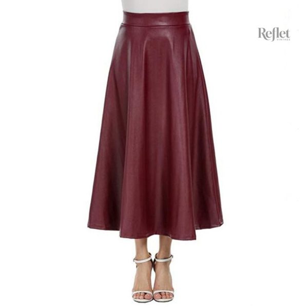 Mode années 70 : jupe en cuir tendance