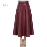 Jupe cuir vintage avec taille haute
