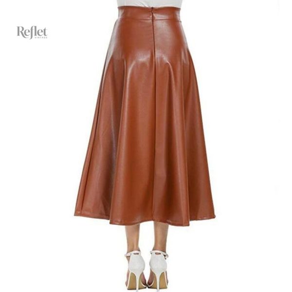 Jupe vintage en cuir à doublure confortable