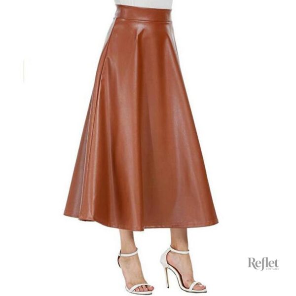 Jupe en cuir avec coupe flatteuse vintage
