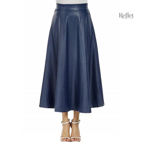 Jupe linéaire en cuir au style authentique