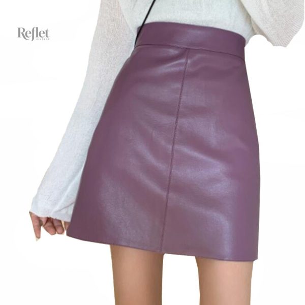 Jupe vintage en cuir de style classique