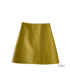 Jupe en cuir, design rétro, élégance intemporelle