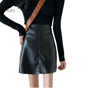 Jupe vintage, cuir souple, coupe moderne