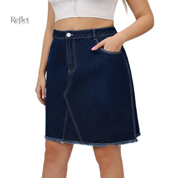 jupe-en-jean-modele-annee-80-1 Jupe en jean style années 80