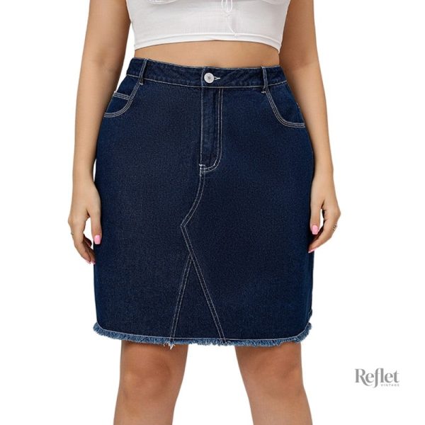 Jupe en jean vintage à taille haute