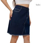 Jupe rétro en denim avec ourlet