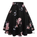 Jupe évasée style années 50 en tissu fluide