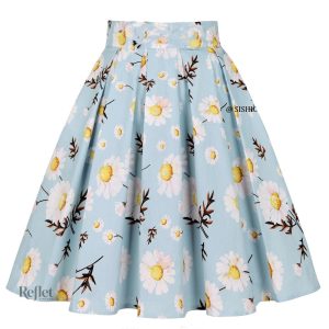 Mode vintage féminine, jupe à volants années 50