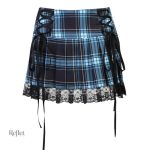 Jupe gothique années 80 en tissu noir stylé