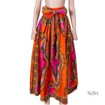 Jupe vintage indienne aux motifs traditionnels colorés
