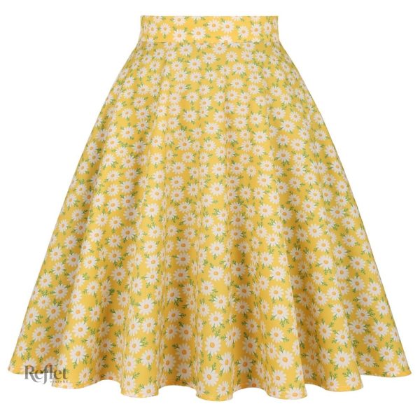 Jupe jaune années 60 en style rétro
