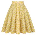Jupe jaune à la coupe classique des années 60