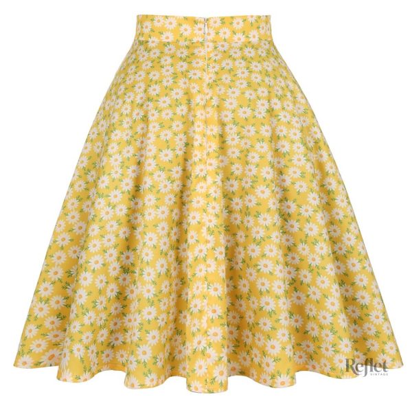 Jupe jaune à la coupe classique des années 60