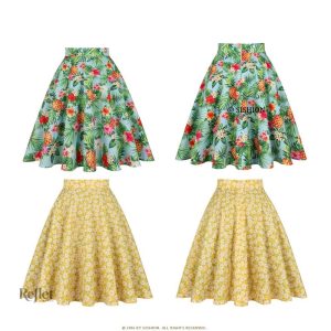 Jupe soleil jaune, mode années 60