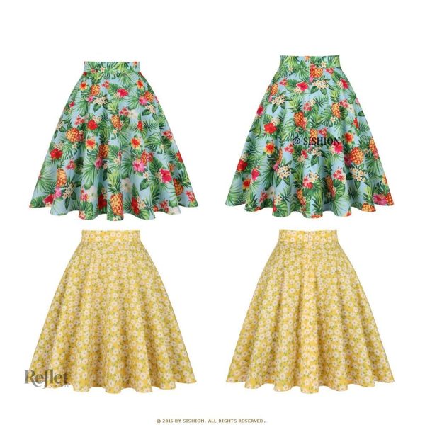 Jupe soleil jaune, mode années 60