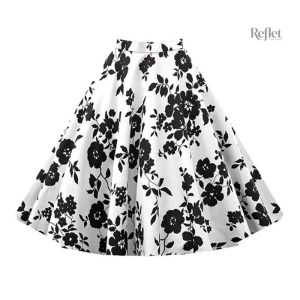 Jupe midi style années 50, élégance intemporelle