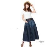 Jupe longue, coupe ample en denim années 80
