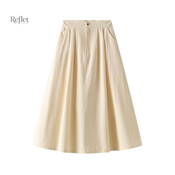 Jupe Vintage Taille Haute en tissu léger