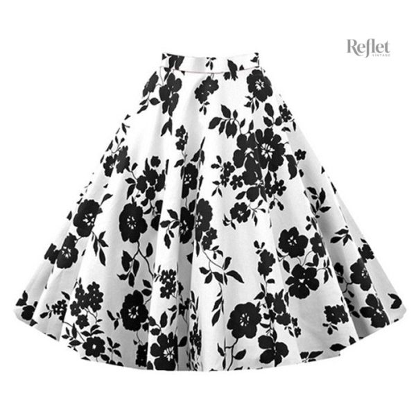 Jupe vintage mi-longue, élégante et féminine