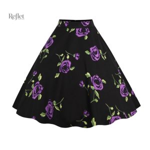 Jupe midi à motif rétro inspirée des années 50