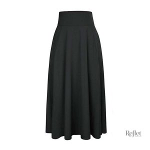 Jupe noire longue ample style année 60