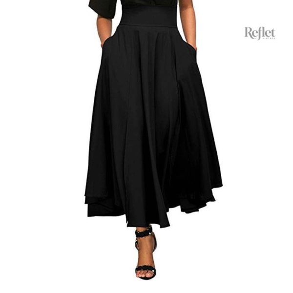 Jupe noire longue avec une coupe ample et confortable