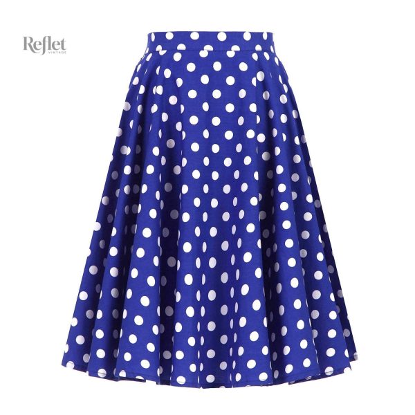 Jupe vintage à pois pour femme