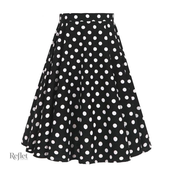 Jupe années 50 avec motif pois