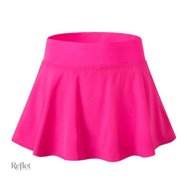 Jupe rose fluo avec volants années 80