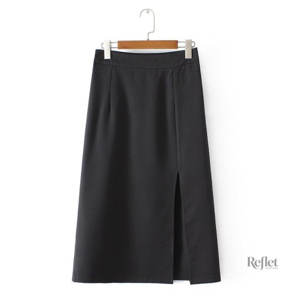 Jupe collant à la taille, style secrétaire des années 70