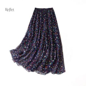Jupe style années 60, silhouette évasée et colorée